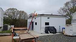 The shelter under construction