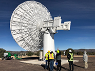 The underside of the VLBI antenna